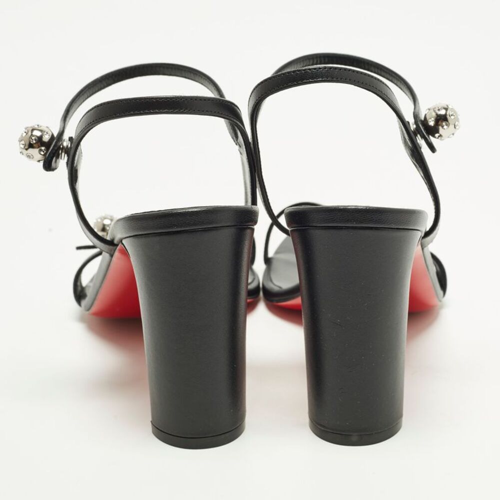 Christian Louboutin Atmospheria Size 41 Black Leather Ankle Strap Sandals - Picture 5 of 7